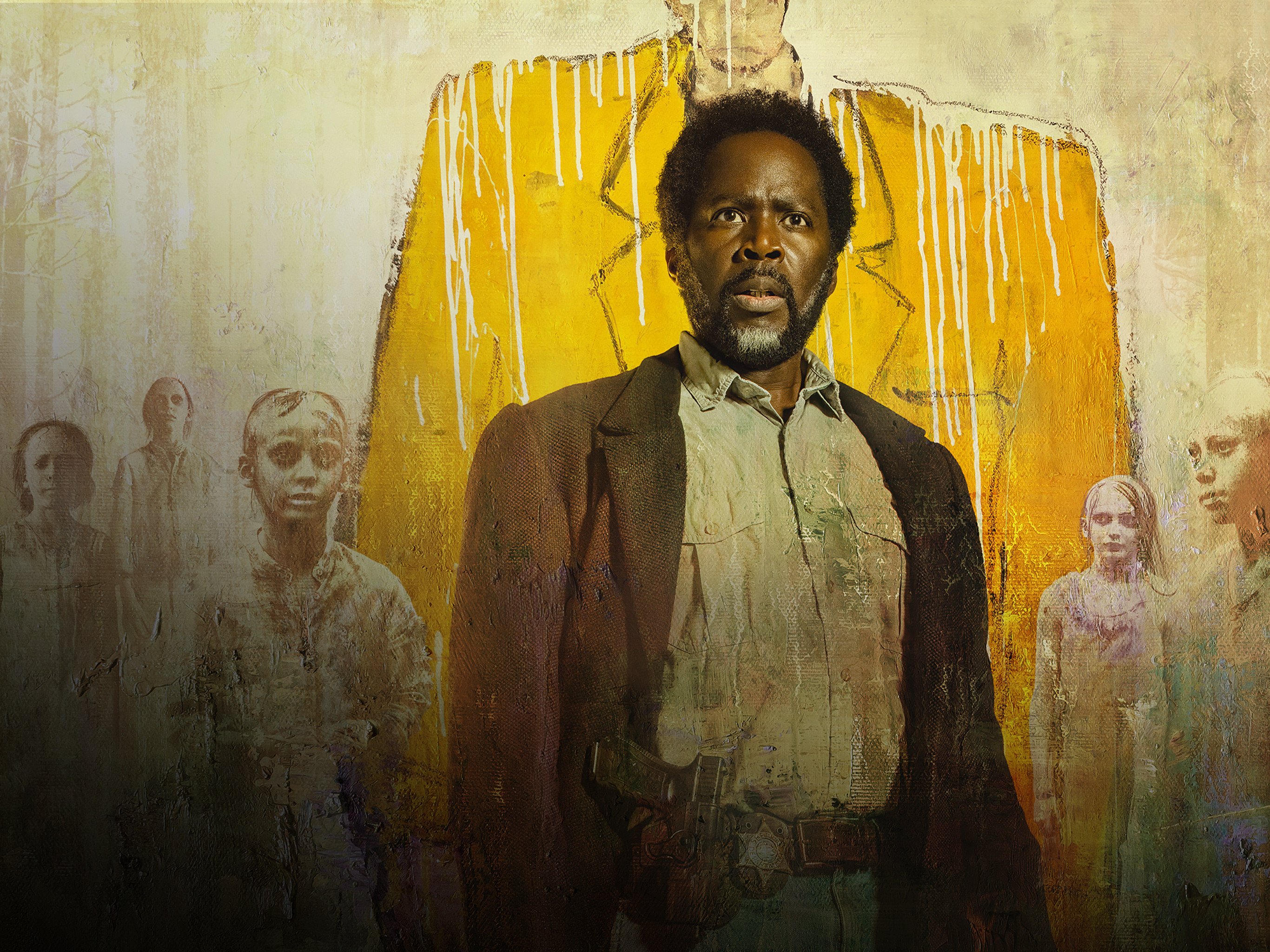 Imagem promocional da série de terror From, com o xerife Boyd, personagem de Harold Perrineau