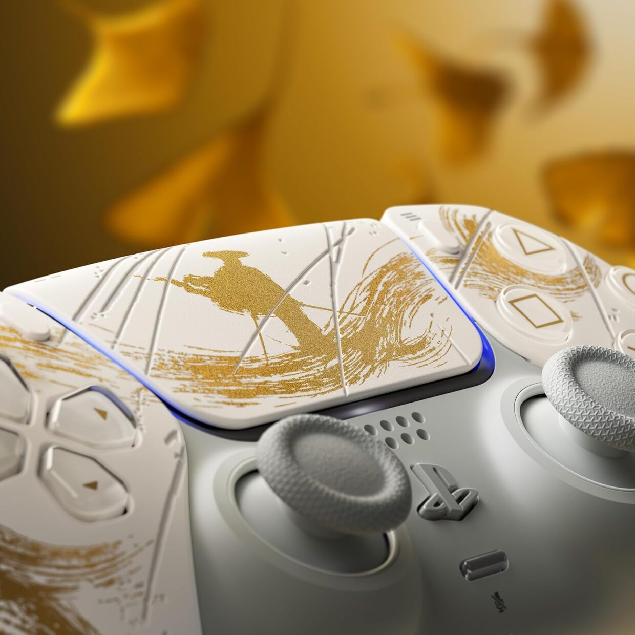 Controle Sem Fio Dualsense® – Edicao Limitada Ouro Ghost Of Yotei Playstation 5 10