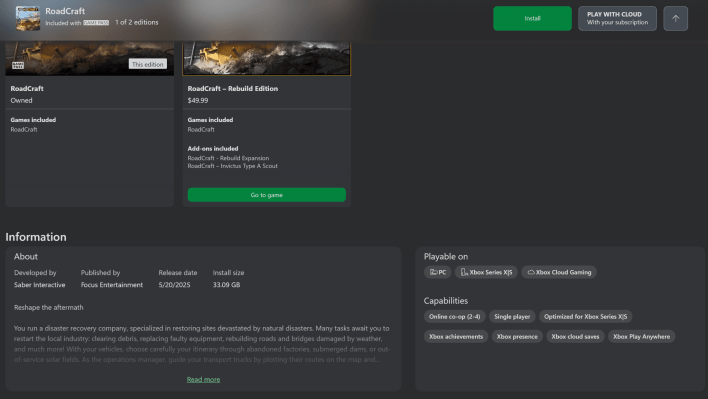 Roadcraft agora é Xbox Play Anywhere e chega ao PC Game Pass Roadcraft agora é Xbox Play Anywhere e chega ao PC Game Pass